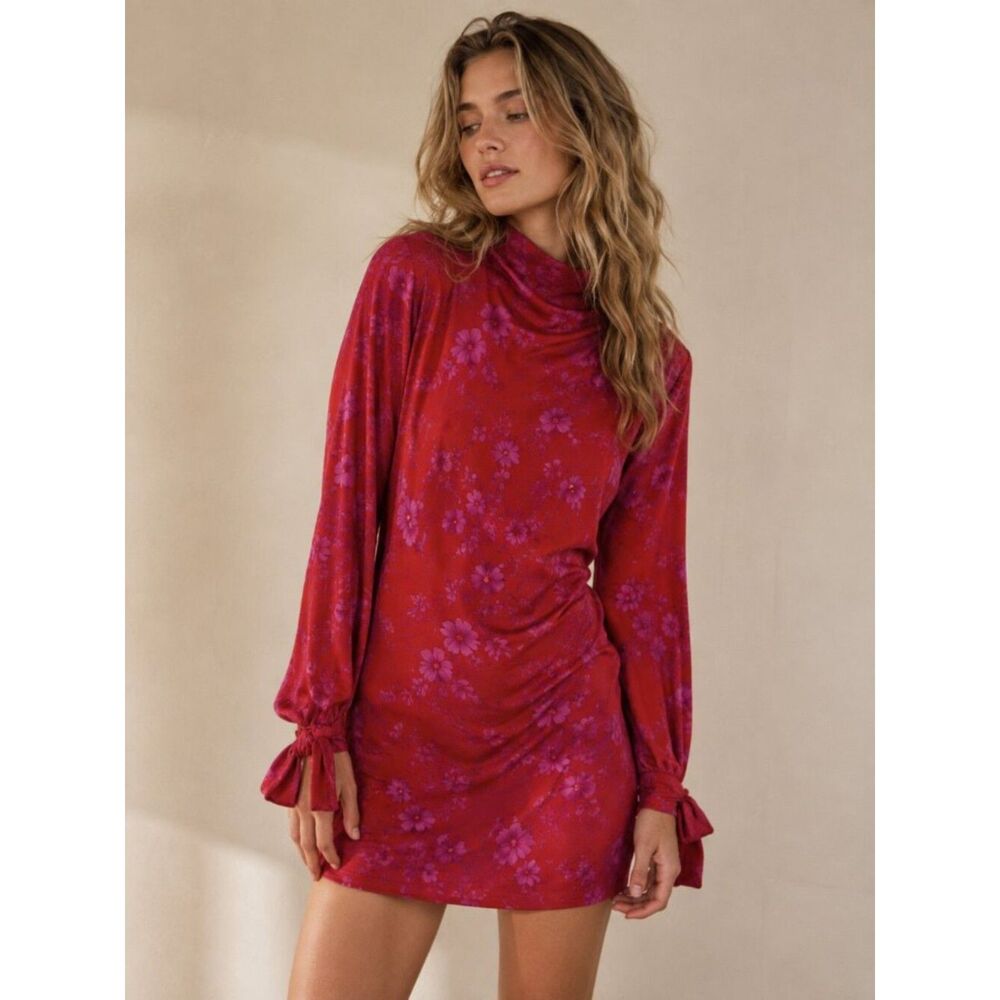 Free People Aries Mini Dress in Romantic Combo Romantic Combo Red Size XS NWT